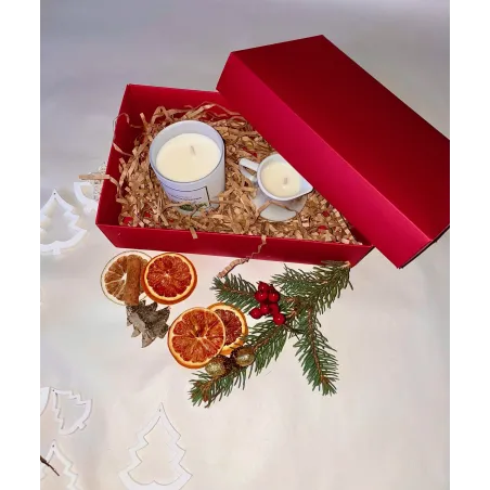 Pomysł na prezent ZESTAW ŚWIĄTECZNY naturalnych świec o zapachu ŚWIEŻE MANGO