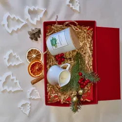 Pomysł na prezent ZESTAW ŚWIĄTECZNY naturalnych świec o zapachu ŚWIEŻE MANGO