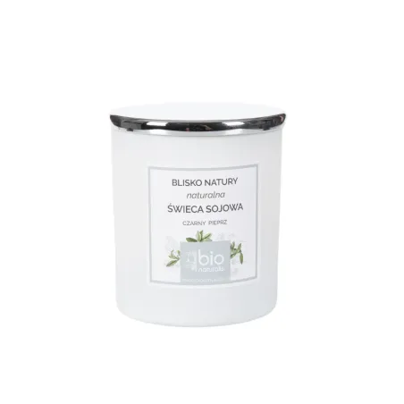 ŚWIECA SOJOWA o zapachu CZARNEGO PIEPRZU - biała