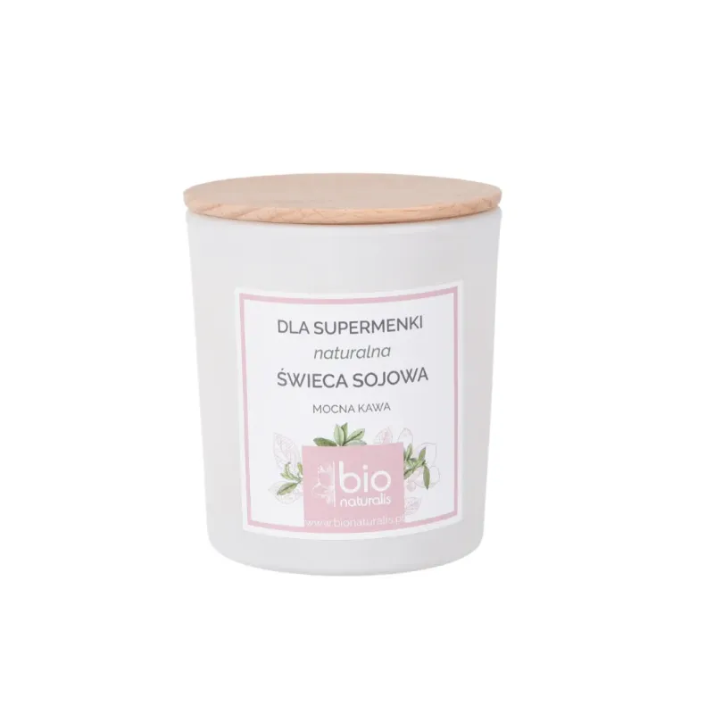 ŚWIECA SOJOWA o zapachu MOCNEJ KAWY- biała