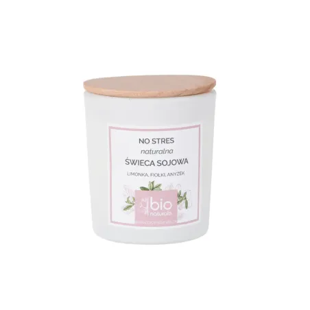 Naturalna świeca zapachowa marki Bionaturalis o zapachu fiołków