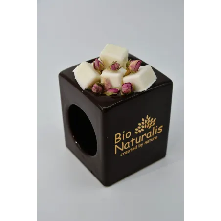 Kominek ceramiczny brązowy